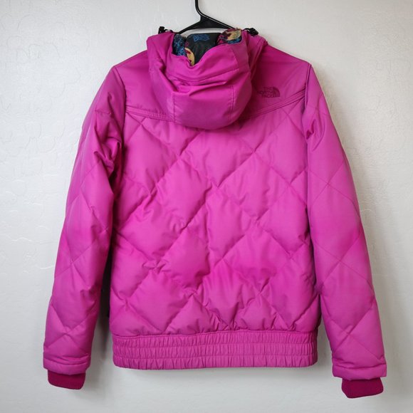 The North Face Goose Down Jacket Womens Small Pink Winter Snow Ski Parka Ladies - Picture 2 of 16